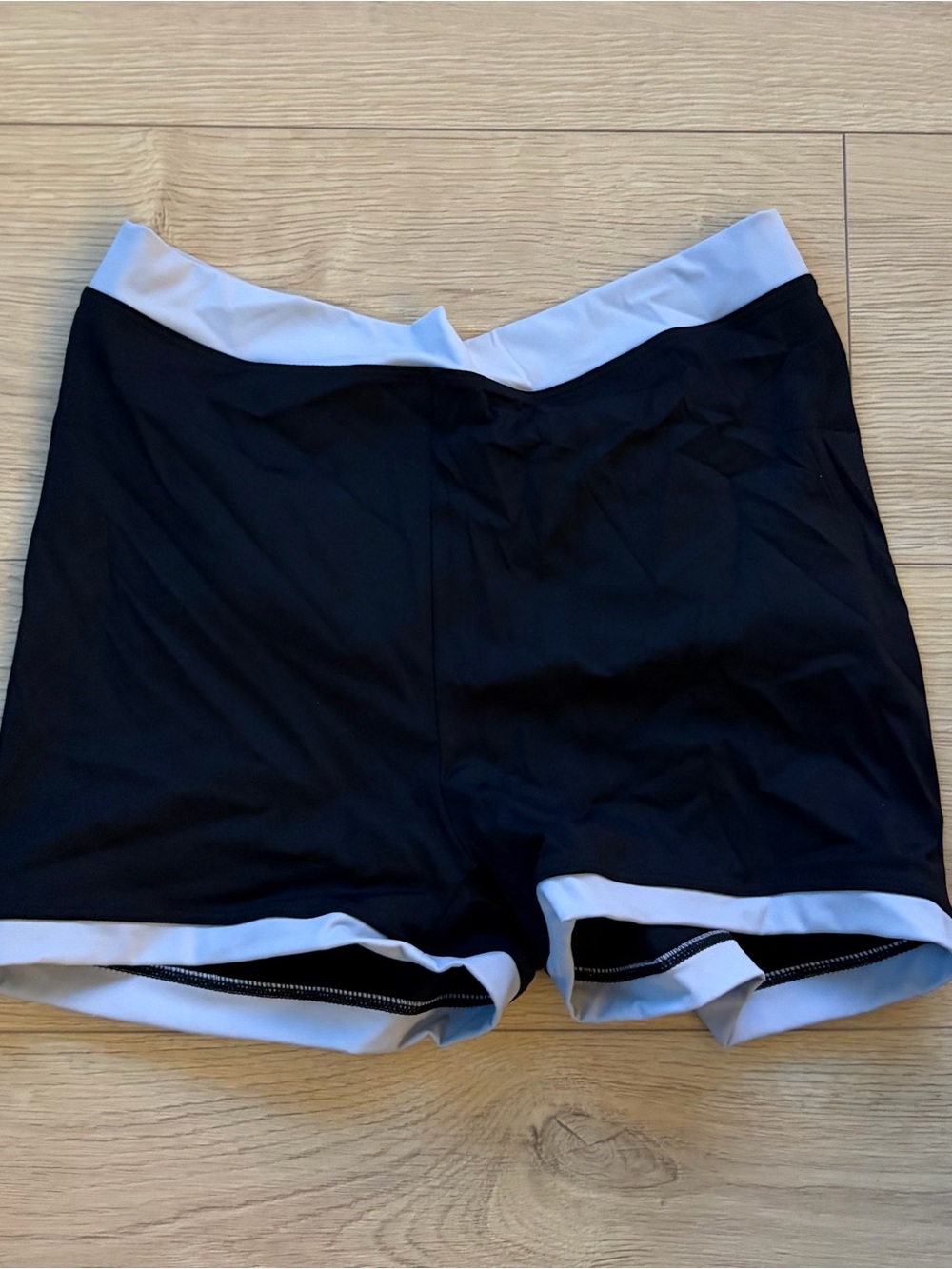 Black and White Women's Cinched Bike Shorts
